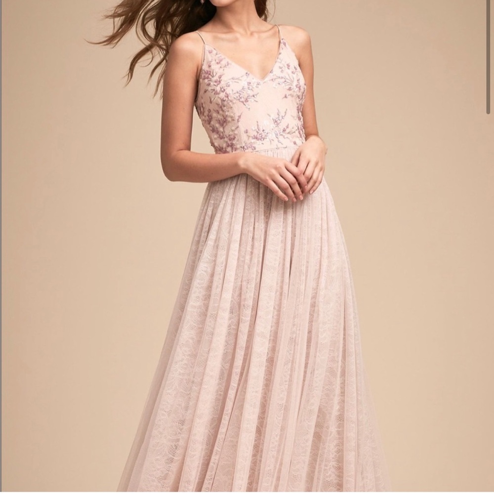 Adrianna Papell | BHLDN Cluny dress. Size 6 pink